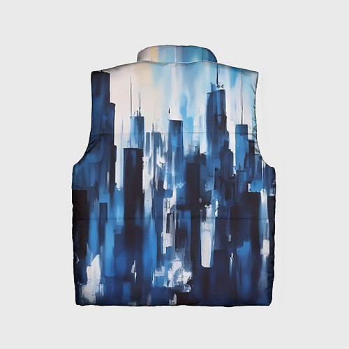 Детский жилет Мегаполис акварелью / 3D-Светло-серый – фото 2