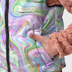 Детский жилет Абстрактные розовые волны, цвет: 3D-черный — фото 2