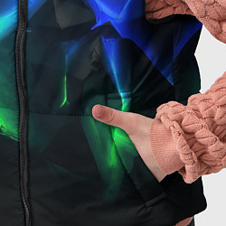 Детский жилет Разлом синих и зеленых плит, цвет: 3D-черный — фото 2