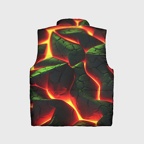 Детский жилет Зеленые плиты и лава / 3D-Черный – фото 2