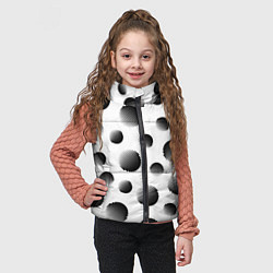 Детский жилет Черные полосатые шары на белом, цвет: 3D-черный — фото 2