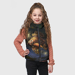 Детский жилет Рыба-дирижабль в ночи, цвет: 3D-светло-серый — фото 2