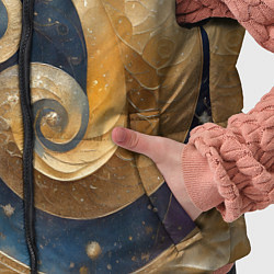 Детский жилет Синий золотой декоративный орнамент, цвет: 3D-черный — фото 2