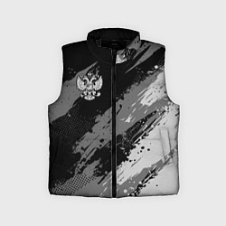Детский жилет Герб РФ - монохромный, цвет: 3D-черный