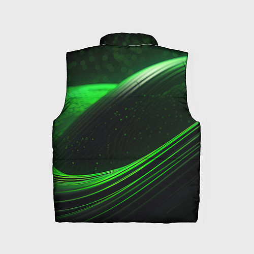 Детский жилет Зеленые абстрактные волны / 3D-Красный – фото 2