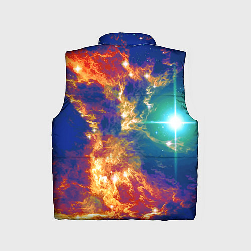 Детский жилет Космический лев - неоновое свечение / 3D-Светло-серый – фото 2