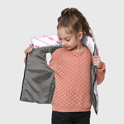 Детский жилет Барби паттерн - логотип и сердечки, цвет: 3D-светло-серый — фото 2