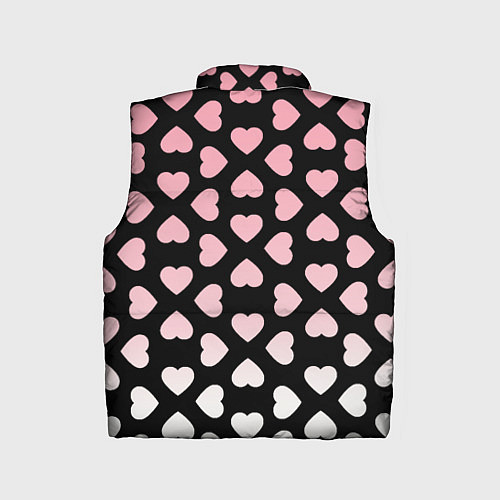 Детский жилет Розовые сердечки на чёрном / 3D-Черный – фото 2