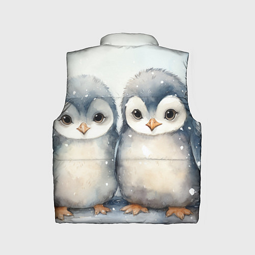 Детский жилет Милые пингвины акварель / 3D-Светло-серый – фото 2
