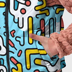 Детский жилет Геометрическая контурная абстракция, цвет: 3D-черный — фото 2