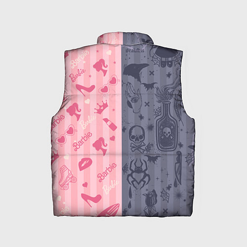Детский жилет Барби и Уэнсдей - мои две личности: в стиле тату / 3D-Черный – фото 2