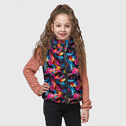 Детский жилет Неоновые ленты узор, цвет: 3D-черный — фото 2