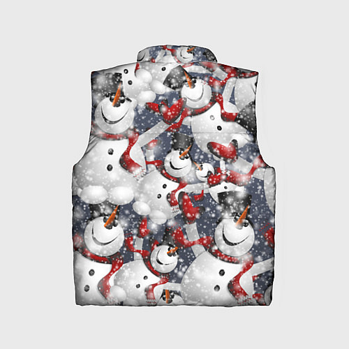 Детский жилет Зимний паттерн со снеговиками / 3D-Черный – фото 2