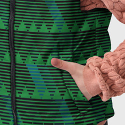 Детский жилет Геометрические треугольники тёмно-зелёный, цвет: 3D-черный — фото 2