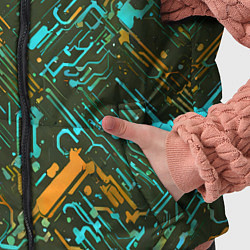 Детский жилет Киберпанк линии оранжевые и голубые, цвет: 3D-красный — фото 2