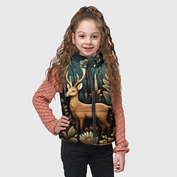 Детский жилет Лесной олень в стиле фолк-арт, цвет: 3D-светло-серый — фото 2