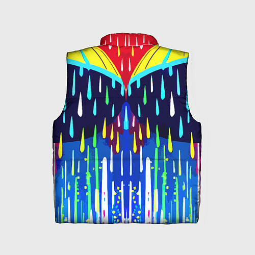 Детский жилет Два зонтика под дождём - нейросеть / 3D-Светло-серый – фото 2