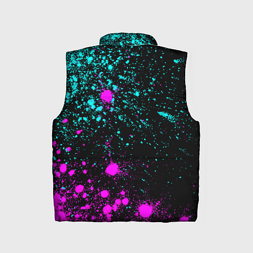 Детский жилет Оксана и неоновый герб России по-вертикали / 3D-Черный – фото 2