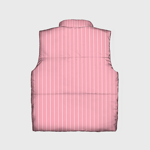 Детский жилет Розовый широкая полоска / 3D-Черный – фото 2