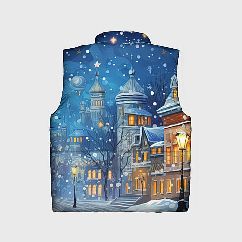 Детский жилет Новогоднее настроение город / 3D-Черный – фото 2