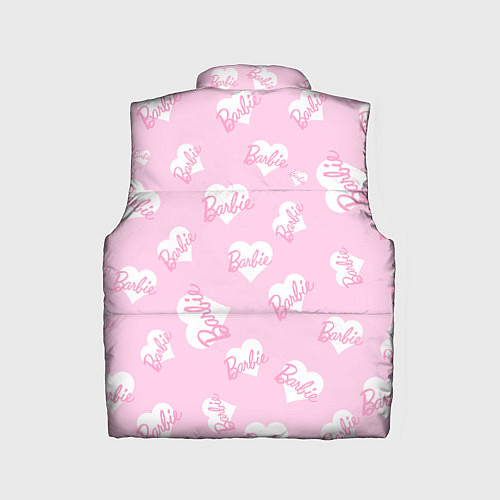 Детский жилет Барби: белые сердца на розовом паттерн / 3D-Черный – фото 2