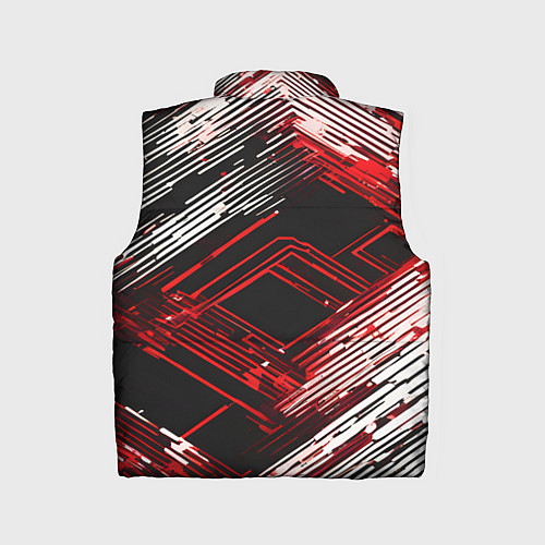 Детский жилет Киберпанк линии белые и красные / 3D-Черный – фото 2