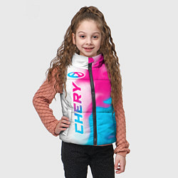 Детский жилет Chery neon gradient style по-вертикали, цвет: 3D-черный — фото 2