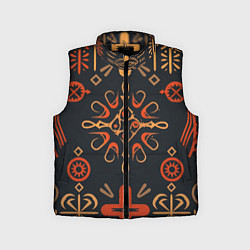 Детский жилет Орнамент в славянском стиле, цвет: 3D-черный