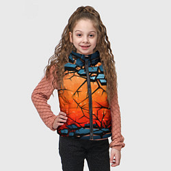 Детский жилет Разлом оранжевых плит, цвет: 3D-светло-серый — фото 2