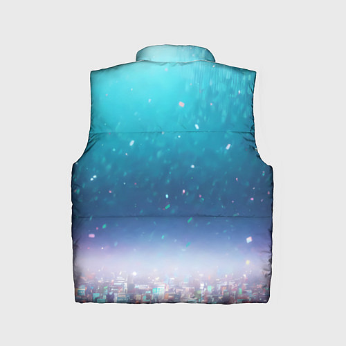 Детский жилет Футуристичный город и конфетти / 3D-Черный – фото 2