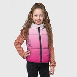 Детский жилет Бело-розовый градиент, цвет: 3D-черный — фото 2