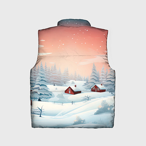 Детский жилет Погружение в зимнюю атмосферу / 3D-Красный – фото 2