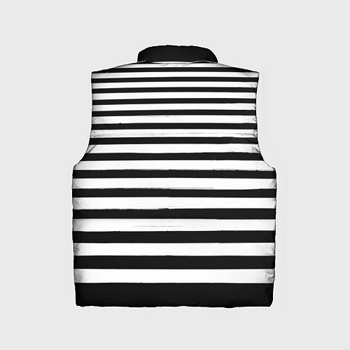 Детский жилет Силуэт на чёрно белом полосы / 3D-Черный – фото 2
