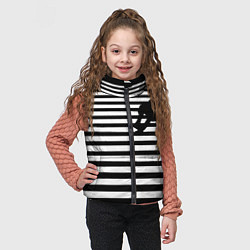 Детский жилет Силуэт на чёрно белом полосы, цвет: 3D-черный — фото 2