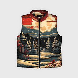 Детский жилет Зимнее настроение новогодний рисунок