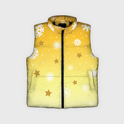 Детский жилет Снежинки и звезды на желтом, цвет: 3D-черный