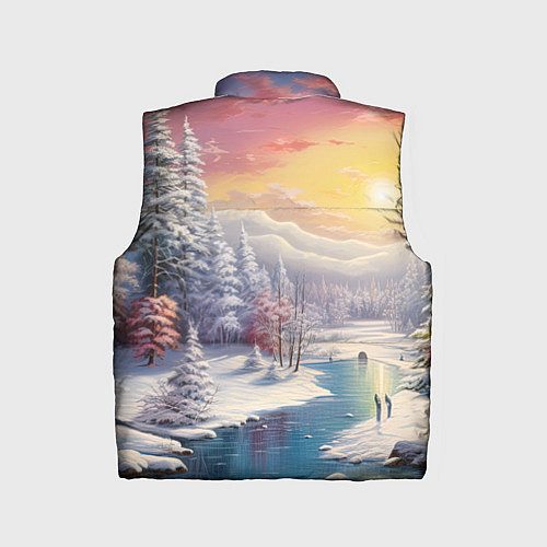 Детский жилет Сказочное сияние нового года / 3D-Светло-серый – фото 2