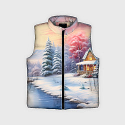 Детский жилет Сказочная метель подарков, цвет: 3D-светло-серый