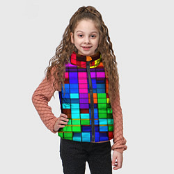 Детский жилет Радужный кубизм, цвет: 3D-черный — фото 2