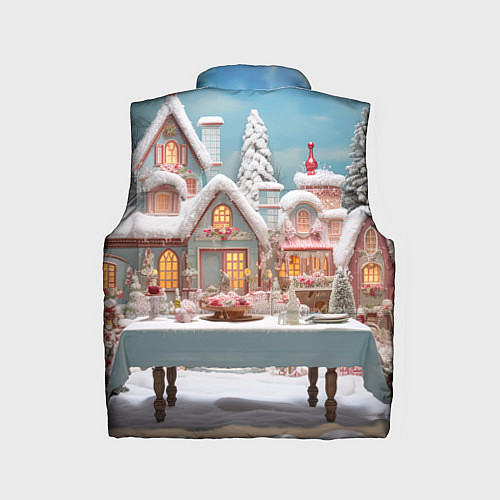Детский жилет Снежный день в городе / 3D-Красный – фото 2