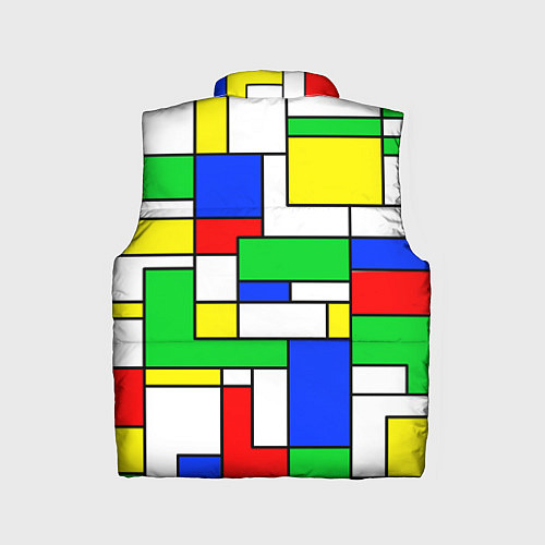 Детский жилет Геометрический жёлто-сине-красный / 3D-Черный – фото 2