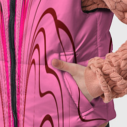 Детский жилет Плавные линии на розовом фоне, цвет: 3D-черный — фото 2