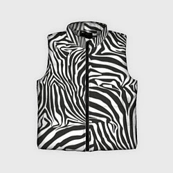 Детский жилет Шкура зебры черно - белая графика, цвет: 3D-светло-серый