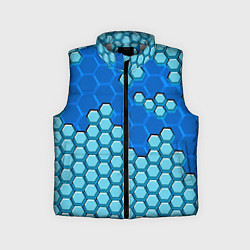 Детский жилет Синяя энерго-броня из шестиугольников, цвет: 3D-светло-серый