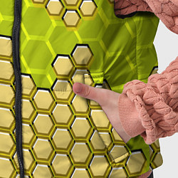 Детский жилет Жёлтая энерго-броня из шестиугольников, цвет: 3D-светло-серый — фото 2