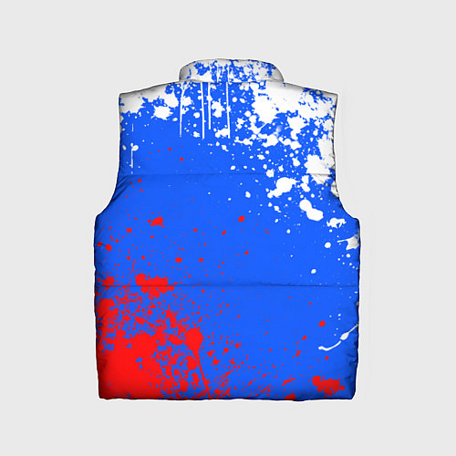 Детский жилет Флаг России - брызги / 3D-Черный – фото 2