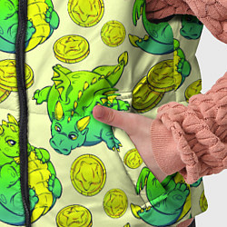 Детский жилет Круглые драконы с монетами, зеленый, цвет: 3D-светло-серый — фото 2
