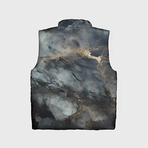 Детский жилет Темно-серый мрамор / 3D-Черный – фото 2