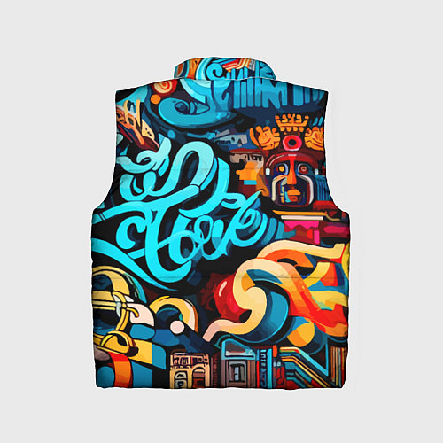 Детский жилет Abstract graffiti - ai art / 3D-Черный – фото 2