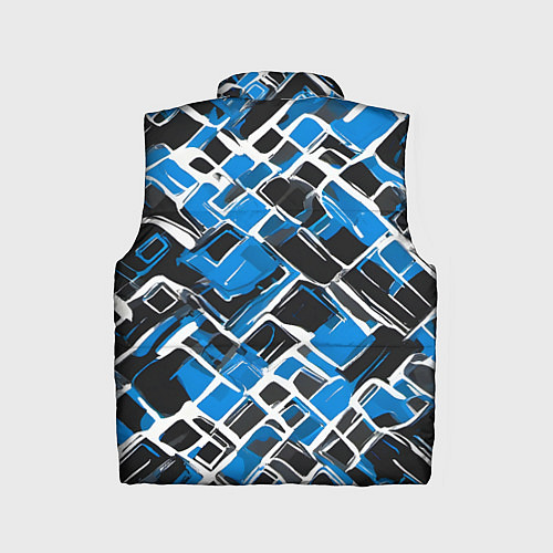 Детский жилет Синие фигуры и белые линии / 3D-Светло-серый – фото 2
